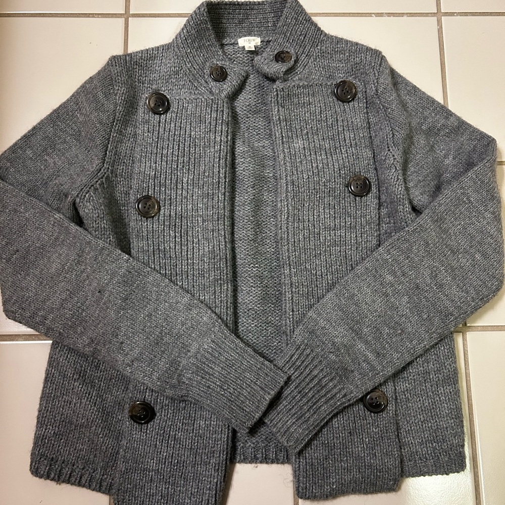 J.Crew Charcoal Button Up Cardigan
